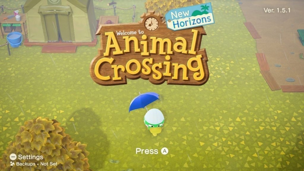 animal crossing new horizons ver. 1.5.1 scoot umbrella title