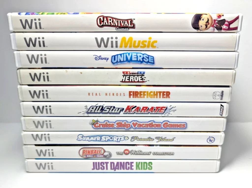 Stack of Nintendo Wii Games